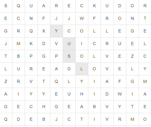 jQuery word search generator